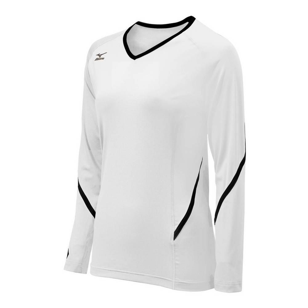 Mizuno Techno Generation Long Sleeve Női Mezek Fehér/Fekete FDX746192